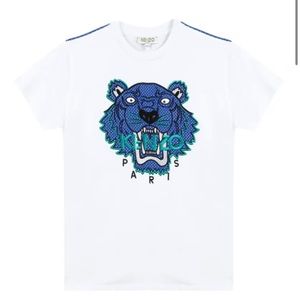 Kenzo Mixed Material Tiger Embroidered T-Shirt